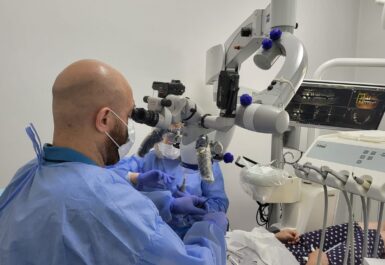 Endodontic treatment under Carl Zeiss Microscope